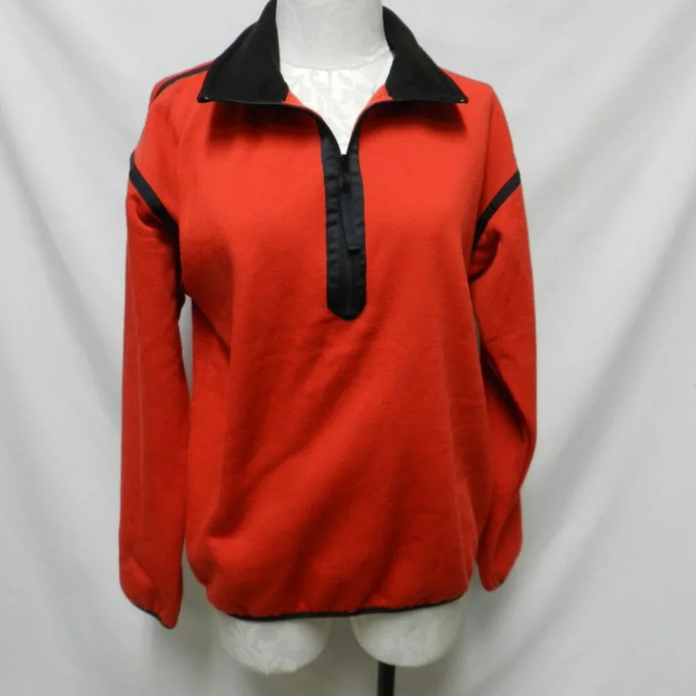 North Face Vintage sweatshirt red 1/4 Zip Fleece Lined Size Sz Medium Md M